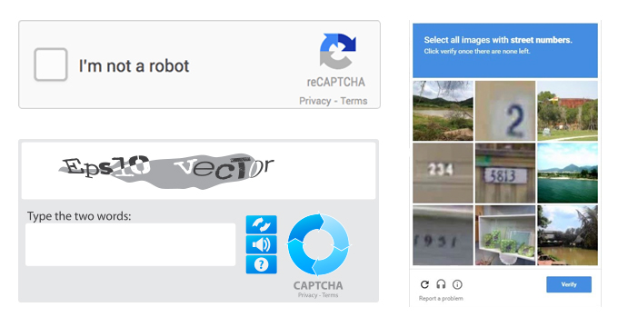 Image showing an example of Captcha security process