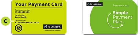 TV Licensing payment card example