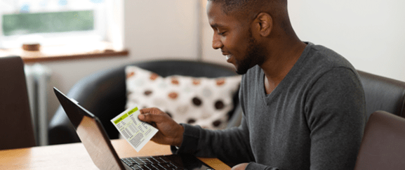 Man updating his details on the TV Licensing website